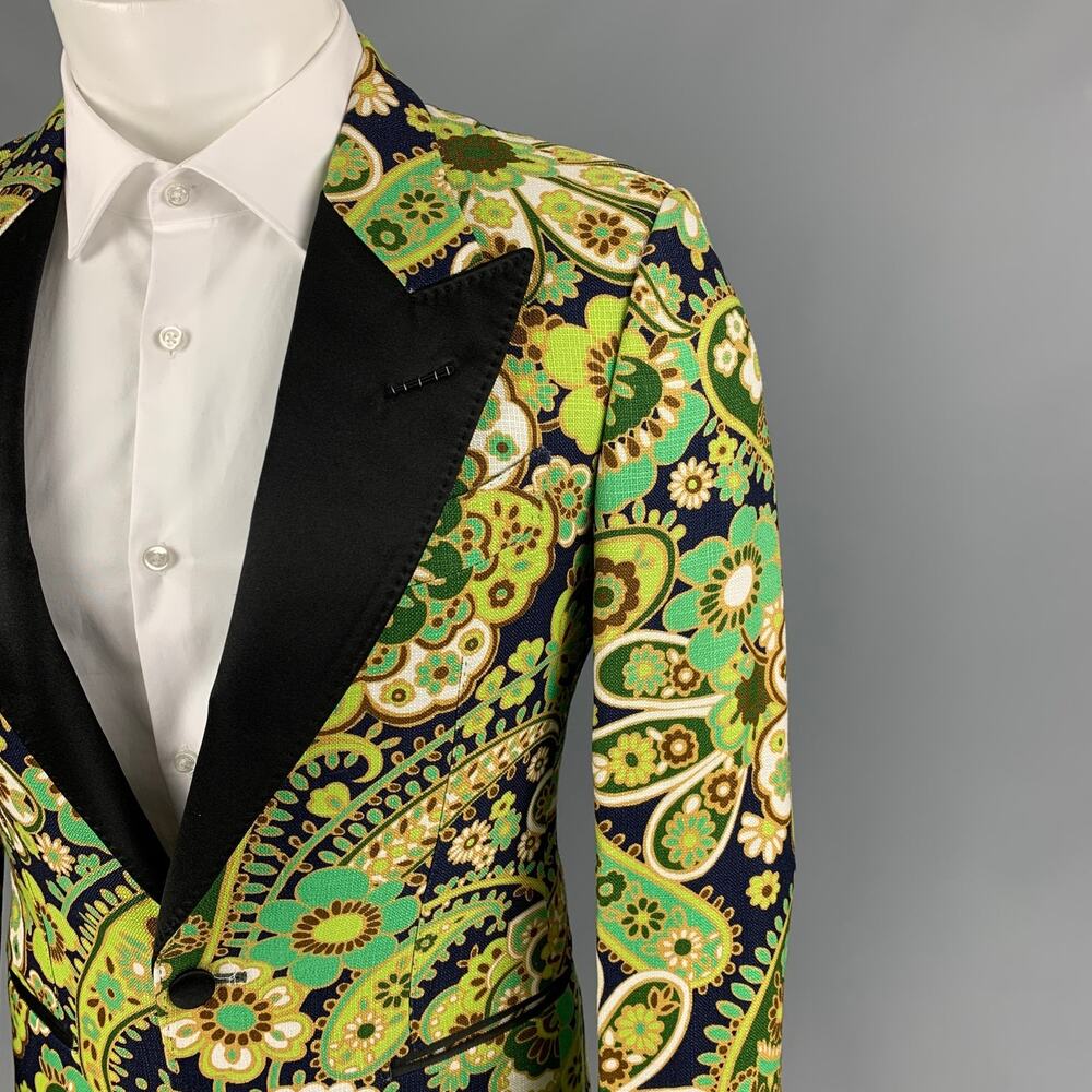 TOM FORD Size 34 Regular Multi-Color Black Paisley Viscose Sport Coat - Picture 2 of 9